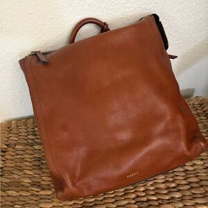 Fossil Elina Convertible Large Travel Tan Leather Backpack